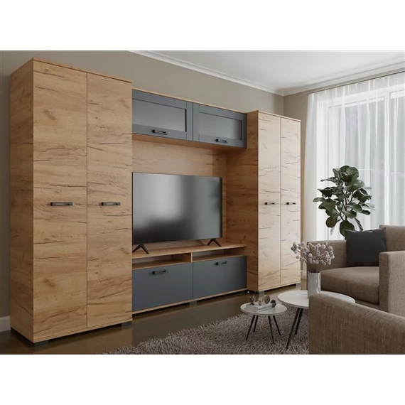 Ancona 3 nappali szekrénysor arany kraft-antracit 320 cm